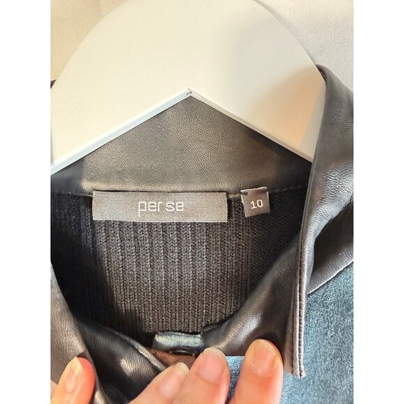 Y2K Per Se Colorblock Suede Jacket Size 10 - Picture 3 of 5